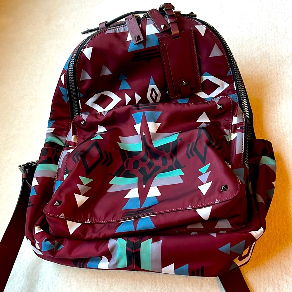 Valentino Garavani rockstud Aztec Navajo tribal backpack with leather straps